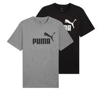 Puma Homme T-Shirt 2er Paquet - Ess No.1 Logo, Col Rond, Manches Courtes, Uni