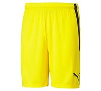 PUMA Homme Teamliga - Cyber Yellow-puma Black Casual Shorts, Cyber Yellow-puma Black, M EU