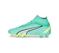 PUMA Homme Ultra Pro FG/AG Chaussure de Football, Electrique Peppermint White Fast Yellow, 45 EU