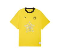 PUMA Hommes Hoops X Manchester City Graphique Col Ras Du Cou Manches Courtes Décontracté - Blanc, jaune, XX-Large