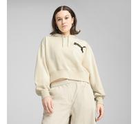 PUMA Hoodie coupe courte décontractée LEO LUXE Femme, Vêtements, Alpine Snow, XS XS