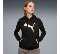 Puma Hoodie Ess Métallique Femme, Vêtements, Noir/Métallique Doré, M