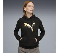 PUMA ESS Metallic Hoodie FL, Sweats à Capuche Mixte, PUMA Black-Metallic Gold,