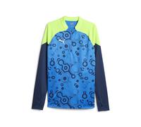 PUMA Individualcup Haut zippé 1/4 Sudation Homme, Bleu Persan-Vert Pro, XL