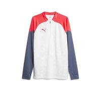 PUMA Individualcup Haut zippé 1/4 Sweat Homme, Orchidée feu Blanc, XL