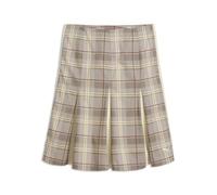 PUMA Jupe midi plissée Tartan T7 Femme L, Mouse Gray Beige