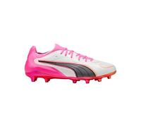 PUMA King 20 Ultimate FG/AG Eclipse Unisexe, blanc et rose, 43 EU