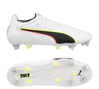 PUMA King 20 Ultimate SG Unleashed - Blanc/Rouge éclatant/Jaune - Terrain gras (SG) 42