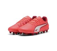 PUMA King Match FG/AG JR, Chaussure de Football Unisexe, Glowing Red-PUMA White-Red Fire,
