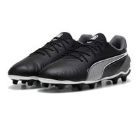 Puma Chaussures de football junior unisexe King Match FG/AG Noir/Blanc/Gris foncé 38 EU