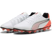 Puma King Match Firm Ground Football Boots Mens Blanc/Rouge 8 (42) Male