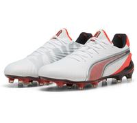 Puma King Ultimate Launch Adults Firm Ground Football Boots Blanc/Rouge 8.5 (42.5) Male
