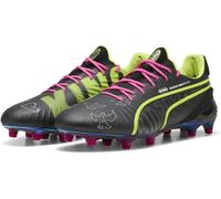 Puma King Ultimate Launch Adults Firm Ground Football Boots Noir/Vert fluo/Rose 8.5 (42.5) Male