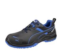 PUMA Krypton Low S3S ESD Chaussures de sécurité unisexes avec embout antidérapant, Extra large, noir, bleu, 41 EU Large