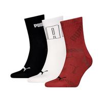 PUMA Logo en Maille en Coton recyclé Chaussettes, Red Combo, 39-42 (Lot de 3) Mixte