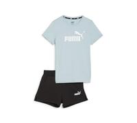PUMA Logo Tee & Shorts Set G Survêtement, Turquoise Surf, 164 Fille