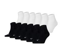 Puma Lot De 12 Chaussettes Quarter Unisex, Logo, Uni, Noir/Blanc