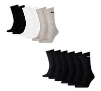 PUMA Lot de 12 paires de chaussettes de sport Cush Crew - Unisexe, Noir/blanc/gris, 35-38