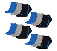 PUMA Lot de 12 paires de chaussettes de sport Lifestyle pour homme et femme, 003 bleu marine/gris/bleu fort, 39-42