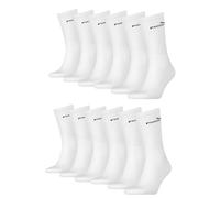 PUMA Lot de 18 paires de chaussettes de tennis unisexes pour homme et femme, Blanc., 39-42