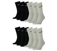 PUMA Lot de 12 paires de chaussettes de tennis unisexes pour homme et femme, 666 - Noir/gris, 35-38