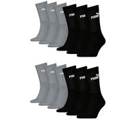 PUMA Lot de 12 paires de chaussettes de tennis unisexes pour homme et femme, 666 - Noir/gris, 43-46