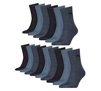Puma Lot de 15 paires de chaussettes de sport courtes Crew Unisexe Taille 35-49 - Bleu - 35