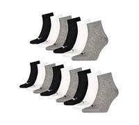 PUMA Lot de 15 paires de chaussettes trois-quarts unisexe Taille 35-49, Gris / blanc / noir (882), 43-46