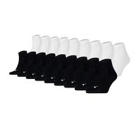 Puma Lot De 18 Chaussettes Quart Unisex, Logo, Noir/Gris/Blanc