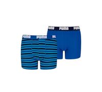 PUMA Everyday Striped Boxer, Bleu Marine/Bleu, 170-176 (Lot de 2) Garçon