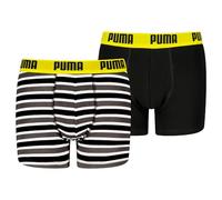 PUMA Lot de 2 Boxers à Rayures pour garçon, Noir Combo, 158-164