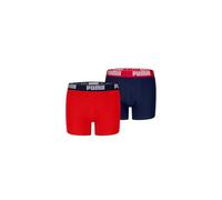 PUMA Everyday Basic Boxer, Rouge/Bleu Marine, 122-128 (Lot de 2) Garçon