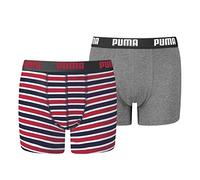 PUMA Lot de 2 Boxers Basiques Everyday pour garçon, Rouge/Bleu Marine, 146-152