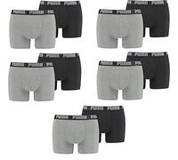 PUMA Lot de 2 boxers basiques pour homme, 691 - Gris foncé chiné/noir, XXL