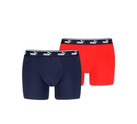 PUMA Lot de 2 Boxers Elements pour Homme, Rouge/Bleu Marine, L