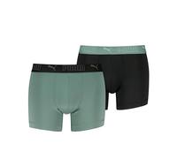 PUMA Lot de 2 Boxers en Microfibre pour Homme, Vert/Noir, S, Vert/Noir, S