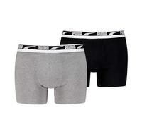 PUMA Lot de 2 Boxers Everyday Multi Logo pour Homme, Gris chiné/Noir, XXL