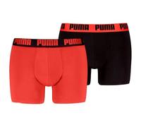 PUMA Lot de 2 Boxers pour Homme Orange/Noir Taille L, Orange/Noir, L