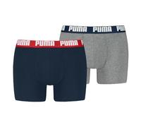 PUMA Lot de 2 Boxers Stretch pour Homme - Confortables et Extensibles, Bleu Marine/Gris Mélangé, L