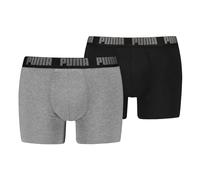 PUMA Lot de 2 Boxers Stretch pour Homme - Confortables et Extensibles, Gris Chiné/Noir, XL