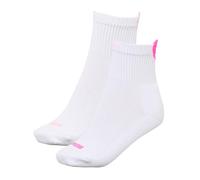 PUMA Coton recyclé avec Logo en Forme de cœur Chaussettes, Blanc/Rose, 35-38 (Lot de 2) Femmes