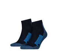 Puma Quarter Chaussettes, Bleu Marine/Gris/Bleu, 39/42 (Lot de 2) Unisexe