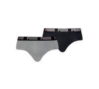 PUMA Lot de 2 Slips Quotidiens pour Homme, Gris mélangé/Noir, L