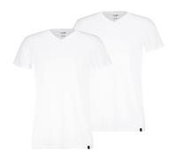 Puma Lot De 2 T-Shirts Homme V-Neck, Col En V, Coupe Regular Fit, Noir/Blanc