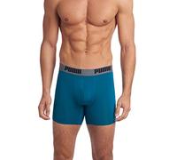 PUMA Lot de 3 Boxers pour Homme, Rouge/Gris/Bleu Sarcelle, L