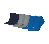 PUMA Lot de 3 paires de chaussettes courtes unisexes - Couleur : multicolore - Quantité : 3 paires (1 lot de 3) - Taille : 39-42 - Article : 277 bleu/gris chiné