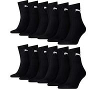 PUMA Lot de 3 paires de chaussettes courtes unisexes, Noir, 35-38