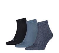 PUMA Lot de 3 paires de chaussettes de sport basses unisexes à rayures