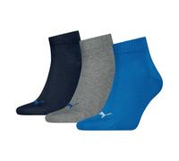 PUMA Lot de 3 paires de chaussettes de sport basses unisexes à rayures