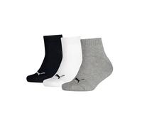 PUMA Quarter Recycled Cotton Chaussettes, Gris/Blanc/Noir, 31-34 (Lot de 3) Mixte Enfant